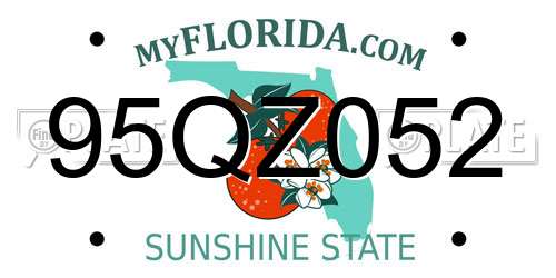 95QZ052 Florida License Plate