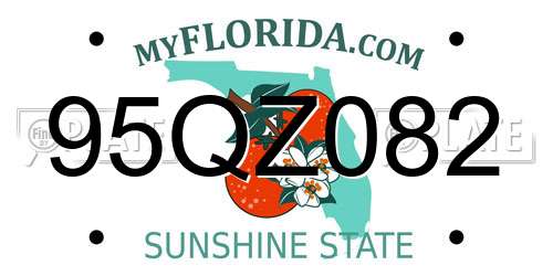 95QZ082 Florida License Plate