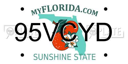 95VCYD Florida License Plate