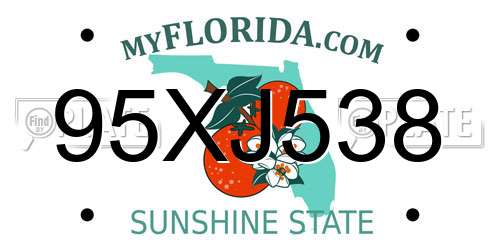 95XJ538 Florida License Plate