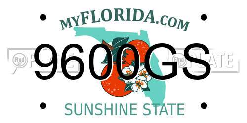 9600GS Florida License Plate