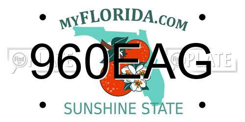 960EAG Florida License Plate