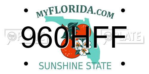 960HFF Florida License Plate