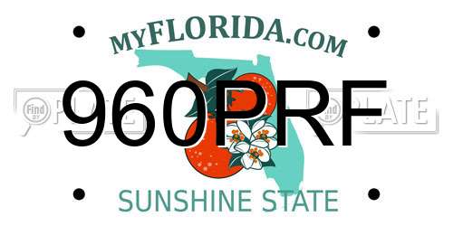 960PRF Florida License Plate