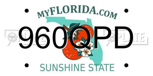 960QPD Florida License Plate