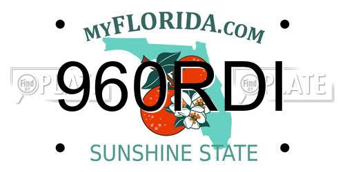 960RDI Florida License Plate