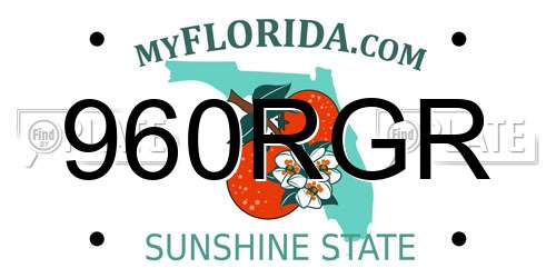 960RGR Florida License Plate
