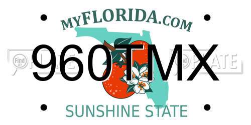 960TMX Florida License Plate