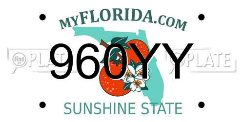 960YY Florida License Plate