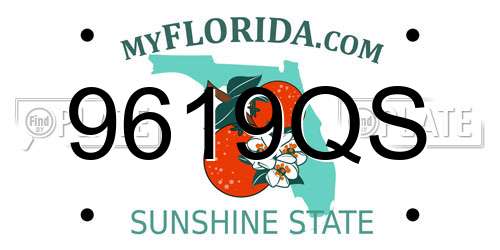 9619QS Florida License Plate