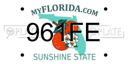961FE Florida License Plate