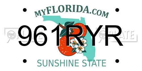 961RYR Florida License Plate