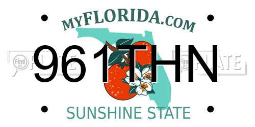 961THN Florida License Plate