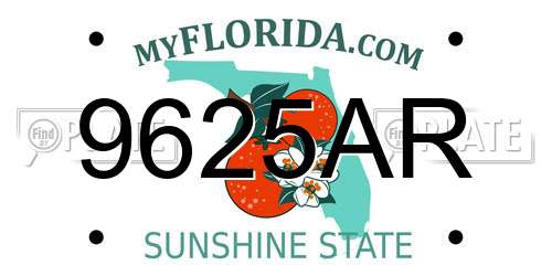 9625AR Florida License Plate