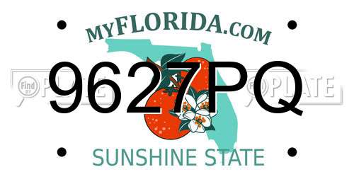 9627PQ Florida License Plate