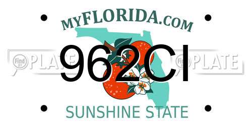 962CI Florida License Plate