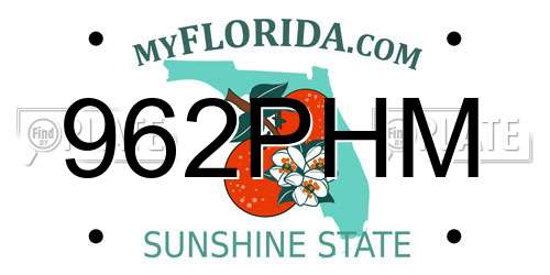 962PHM Florida License Plate