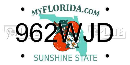 962WJD Florida License Plate