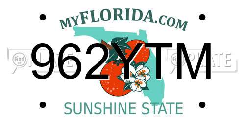 962YTM Florida License Plate