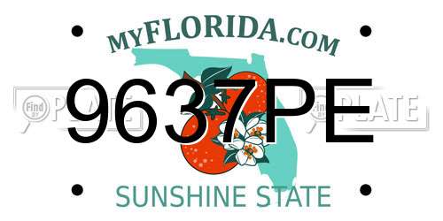9637PE Florida License Plate