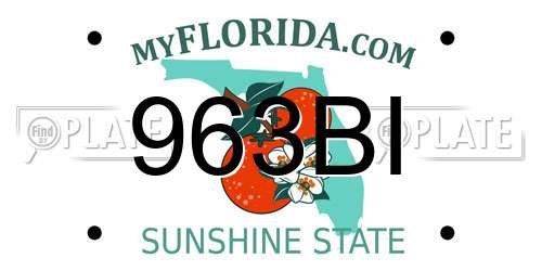963BI Florida License Plate