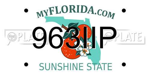 963IIP Florida License Plate