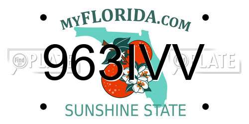 963IVV Florida License Plate