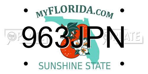963JPN Florida License Plate