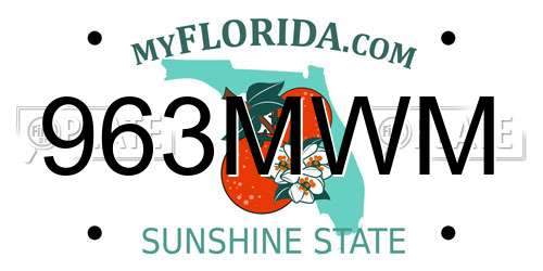 963MWM Florida License Plate