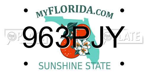 963PJY Florida License Plate
