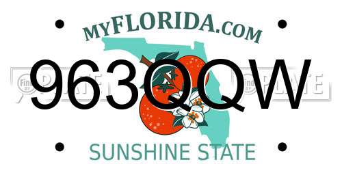 963QQW Florida License Plate