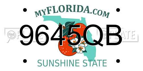9645QB Florida License Plate