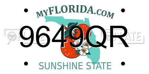 9649QR Florida License Plate