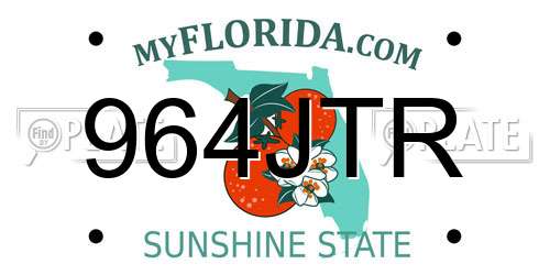 964JTR Florida License Plate