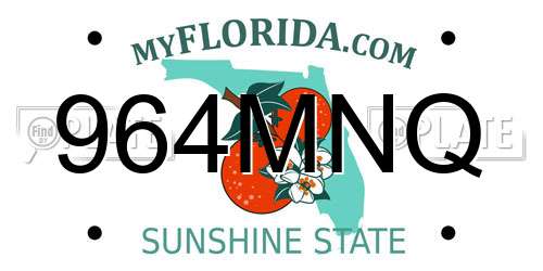964MNQ Florida License Plate