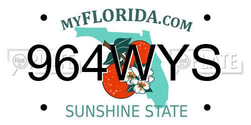 964WYS Florida License Plate