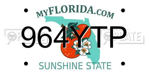 964YTP Florida License Plate