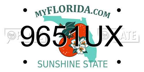 9651UX Florida License Plate