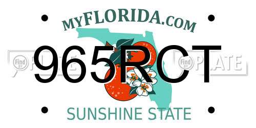 965RCT Florida License Plate