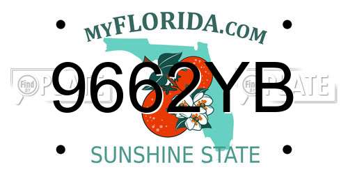 9662YB Florida License Plate