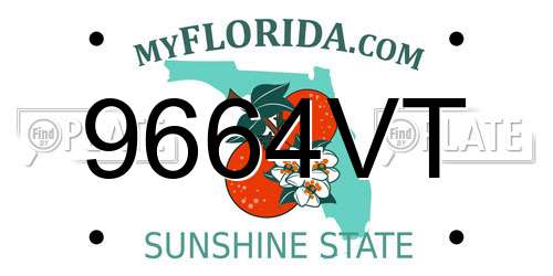 9664VT Florida License Plate
