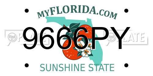 9666PY Florida License Plate