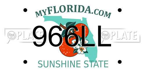 966LL Florida License Plate