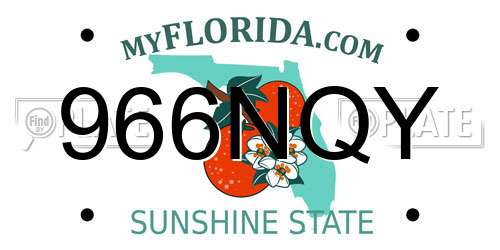 966NQY Florida License Plate