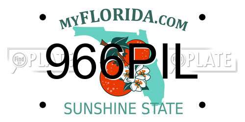 966PIL Florida License Plate