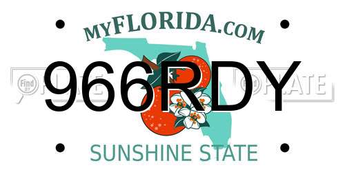 966RDY Florida License Plate