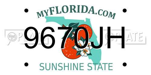 9670JH Florida License Plate