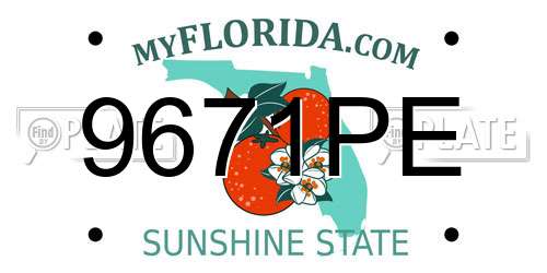9671PE Florida License Plate