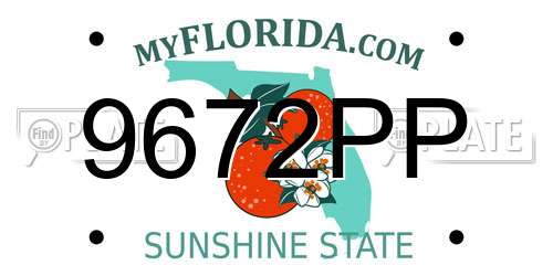 9672PP Florida License Plate