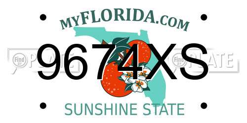 9674XS Florida License Plate